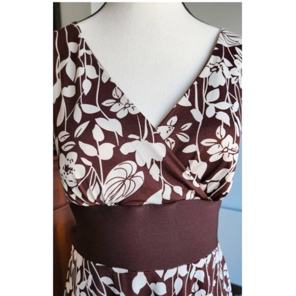 Jessica Midi Dress Wine/Off-White Size US 10 - Picture 4 of 9